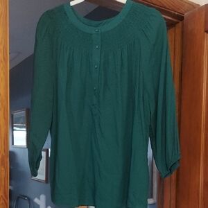 Croft & Barrow Green Blouse NWOT